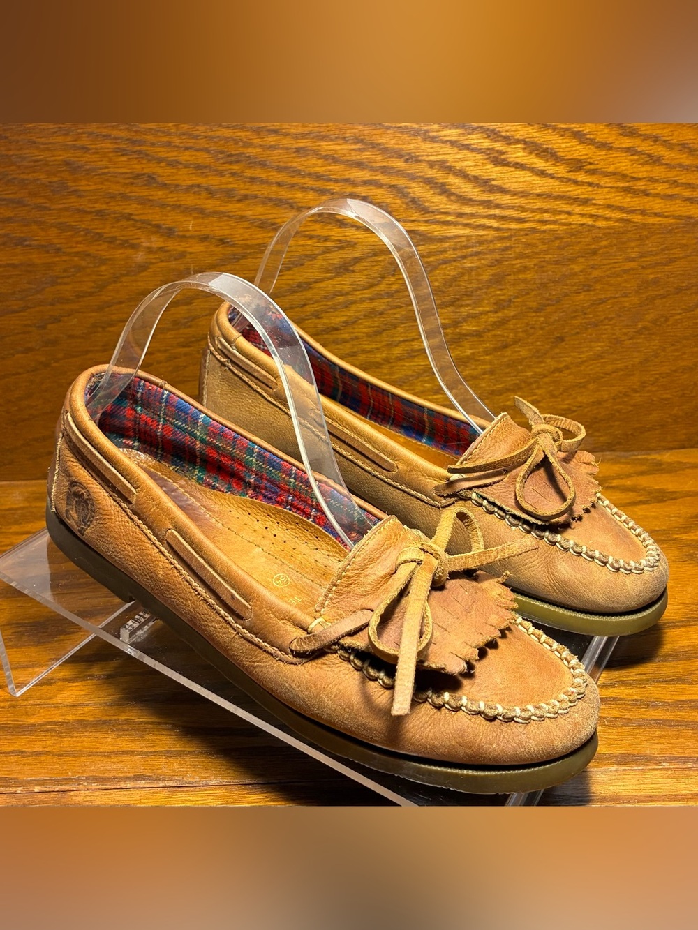 VTG 80s 90s Nine West Sport Leather Driving Moccasins Tan 8 Narrow